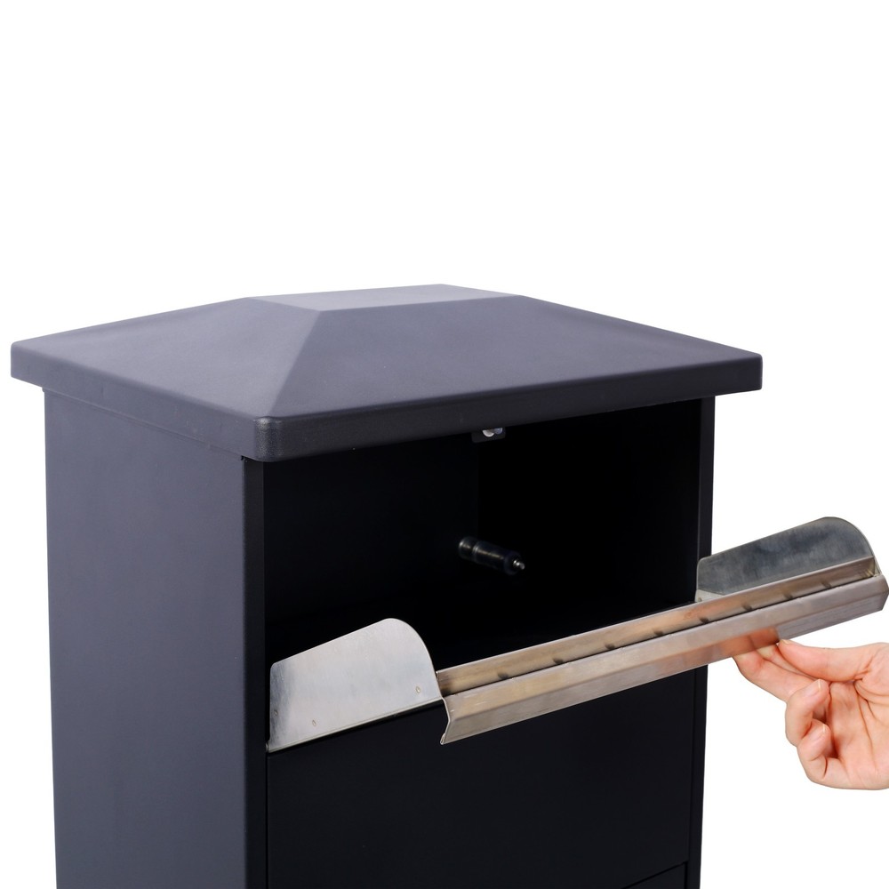 Lockable Large Parcel Drop Box Porch Mailbox with Secure Compartment