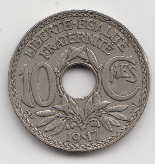 France 10 Centimes 1917 as shown