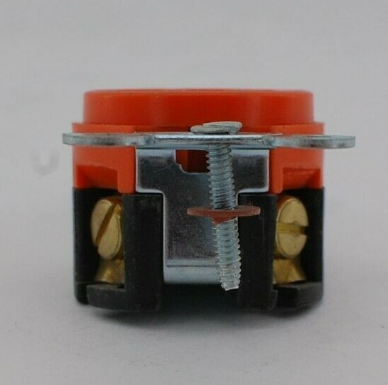 Hubbell L5-15 Orange Locking Single Receptacle