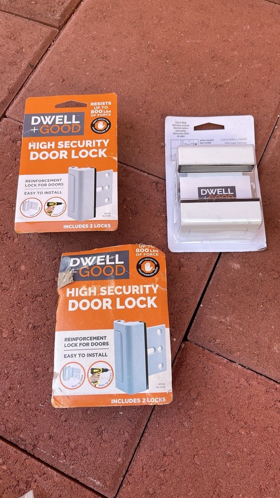 4 Packs. Dwell + Good Door Lock for Home Security (2-Pack) WHITE
