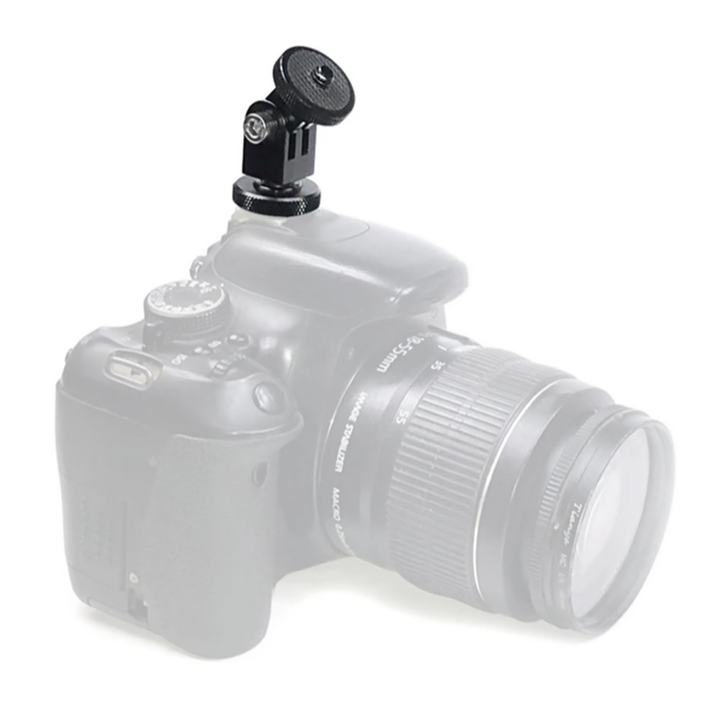 1PC 360° Rotatable Cold Shoe 1/4 Screw Adapter Mounting Bracket For GoPro Camera