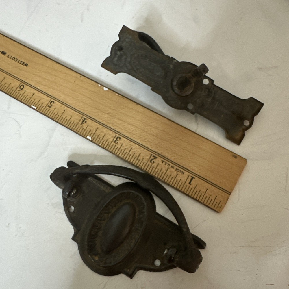 Set of 3 ANTIQUE Drawer Pulls Cast Drop Handles