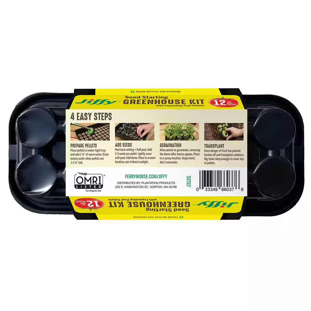 12 Peat Pellet Seed Starting Greenhouse Kit