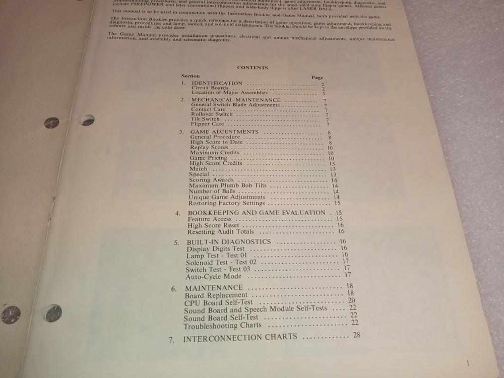 Williams Pinball Machine Flipper Maintenance and Service Manual 1980 Solid State