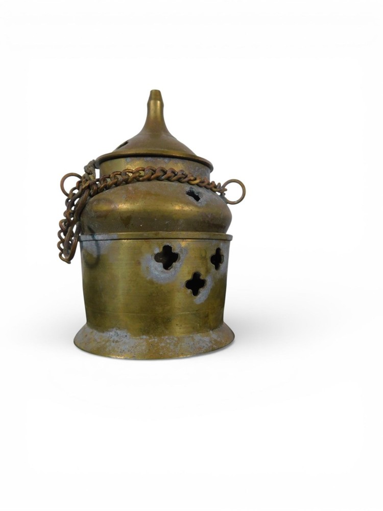 Vintage Brass Hanging Incense Burner Lantern Gothic Ritual