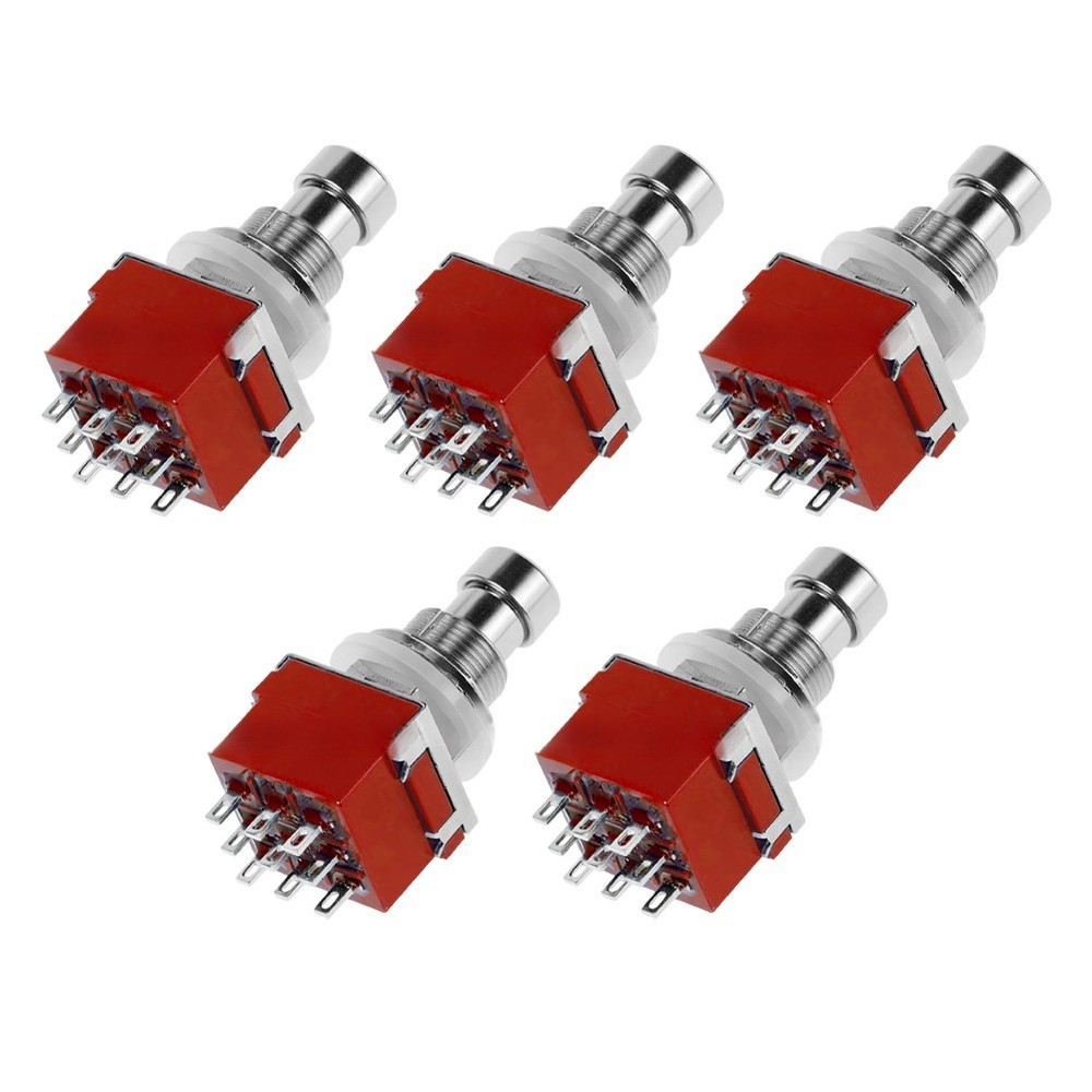 3PDT Guitar Pedal Switch 5-Pack ON ON Locking Button Switch Copper Contacts