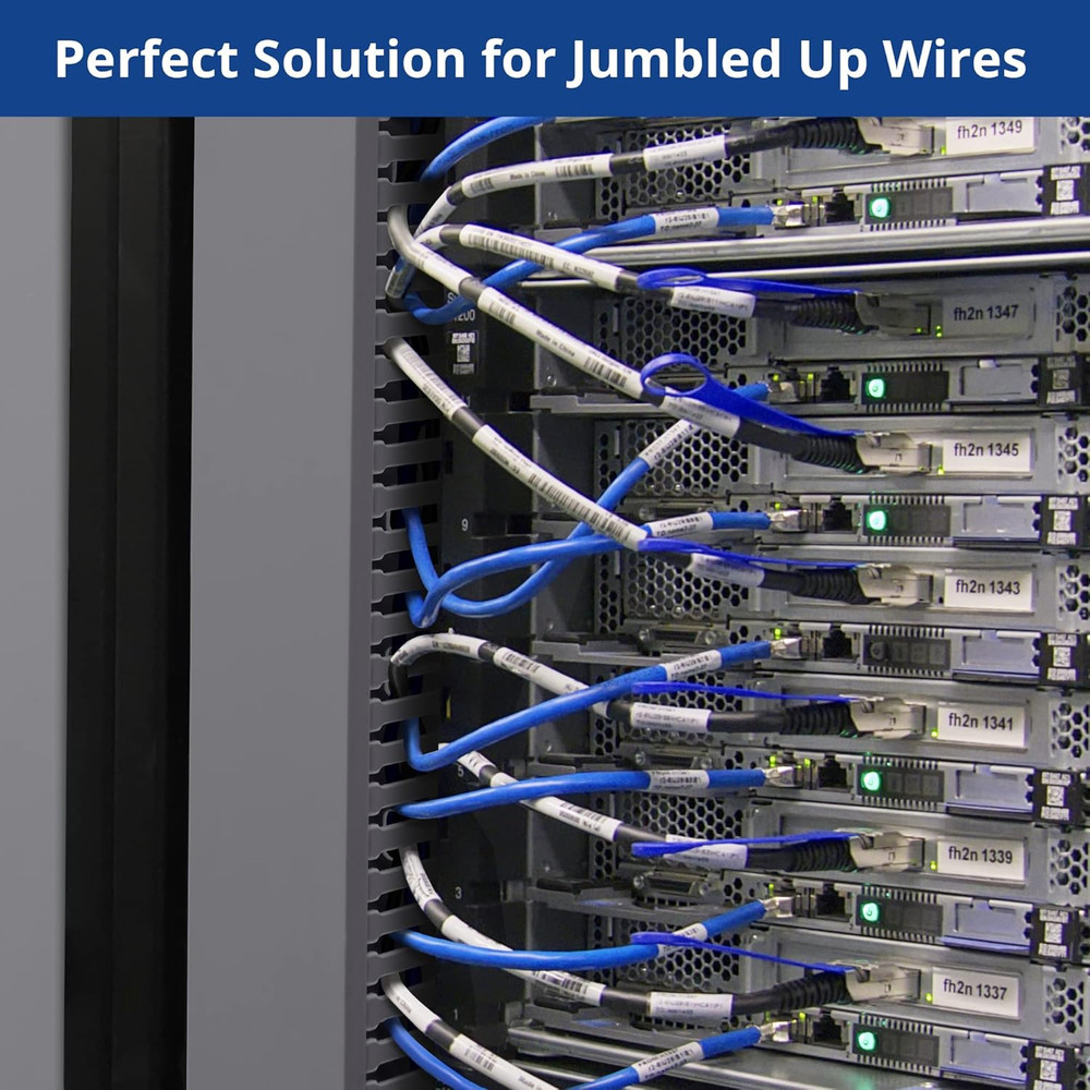 Zhiyo 2X2In Server Rack Cable Management Raceway, Cable Duct Kit, Electrically S