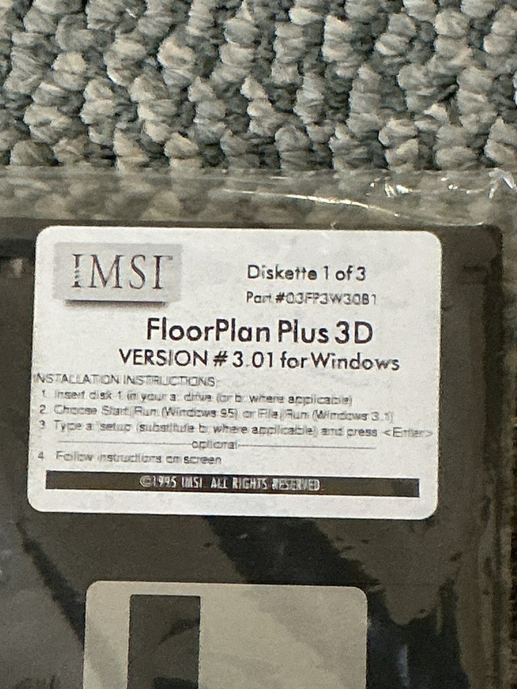 IMSI FloorPlan Plus 3D Garden Designer PC Software. CD’s & Floopy disk