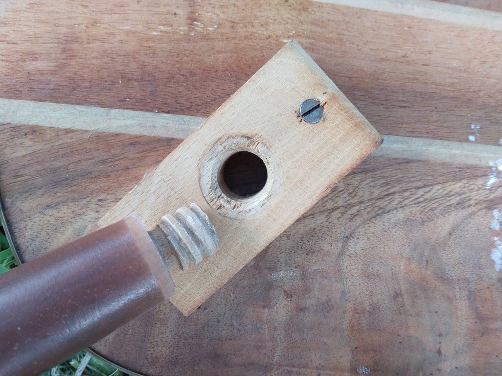 Mid Century Modern Mixed Wood Irregular Small Side Table Striped