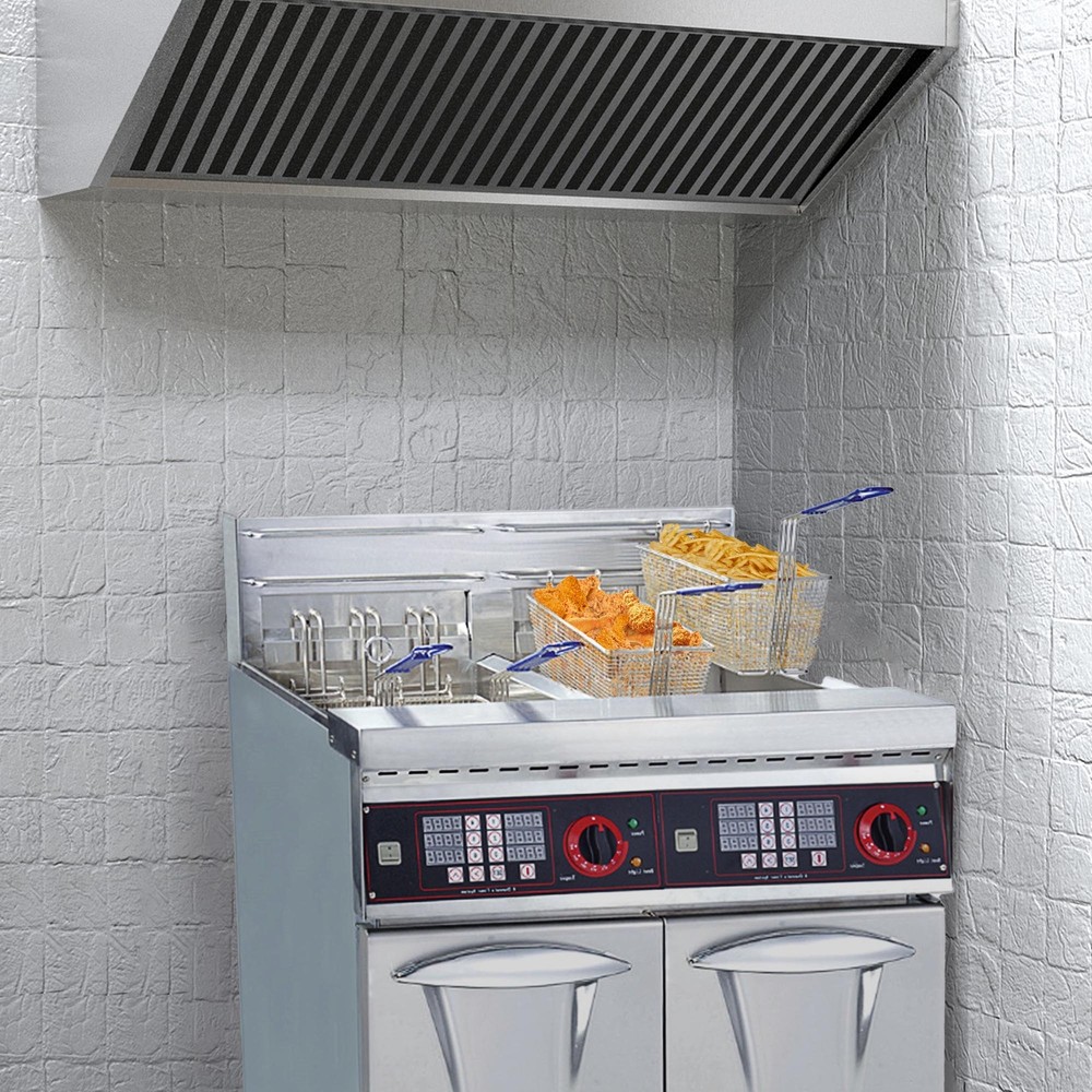 WeChef 2Pcs Deep Fryer Baskets with non-slip Handle for Restaurant Kitchen