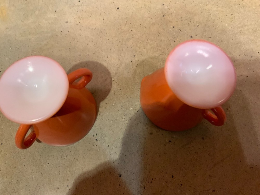 Orange Hazel Atlas Sugar/Creamer, mid-century