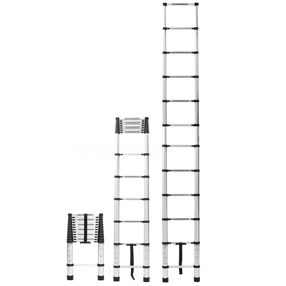 10.5FT Step Ladder Aluminum Telescoping Extension Multi-Purpose Ladder