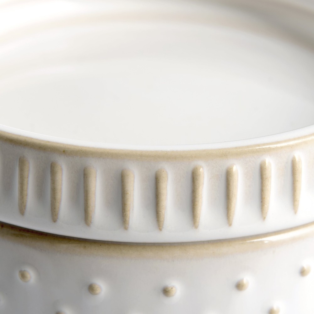 3-Piece Textured Ceramic Stackable Jar Set in Creamy , Better Homes & Gardens