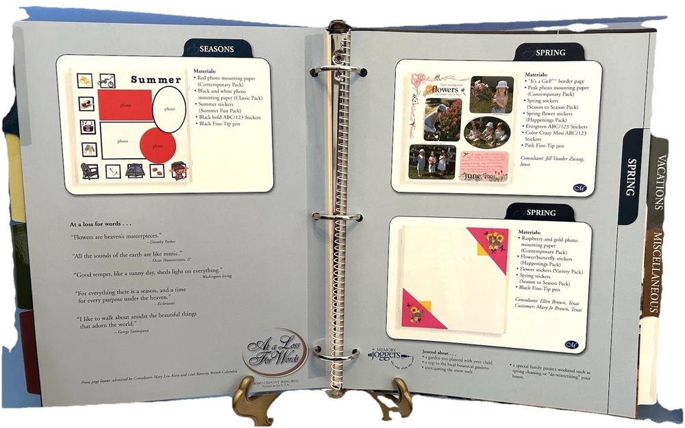 Creative Memories Page Patterns Organizer Scrapbooking 3 Ring Binder 2005