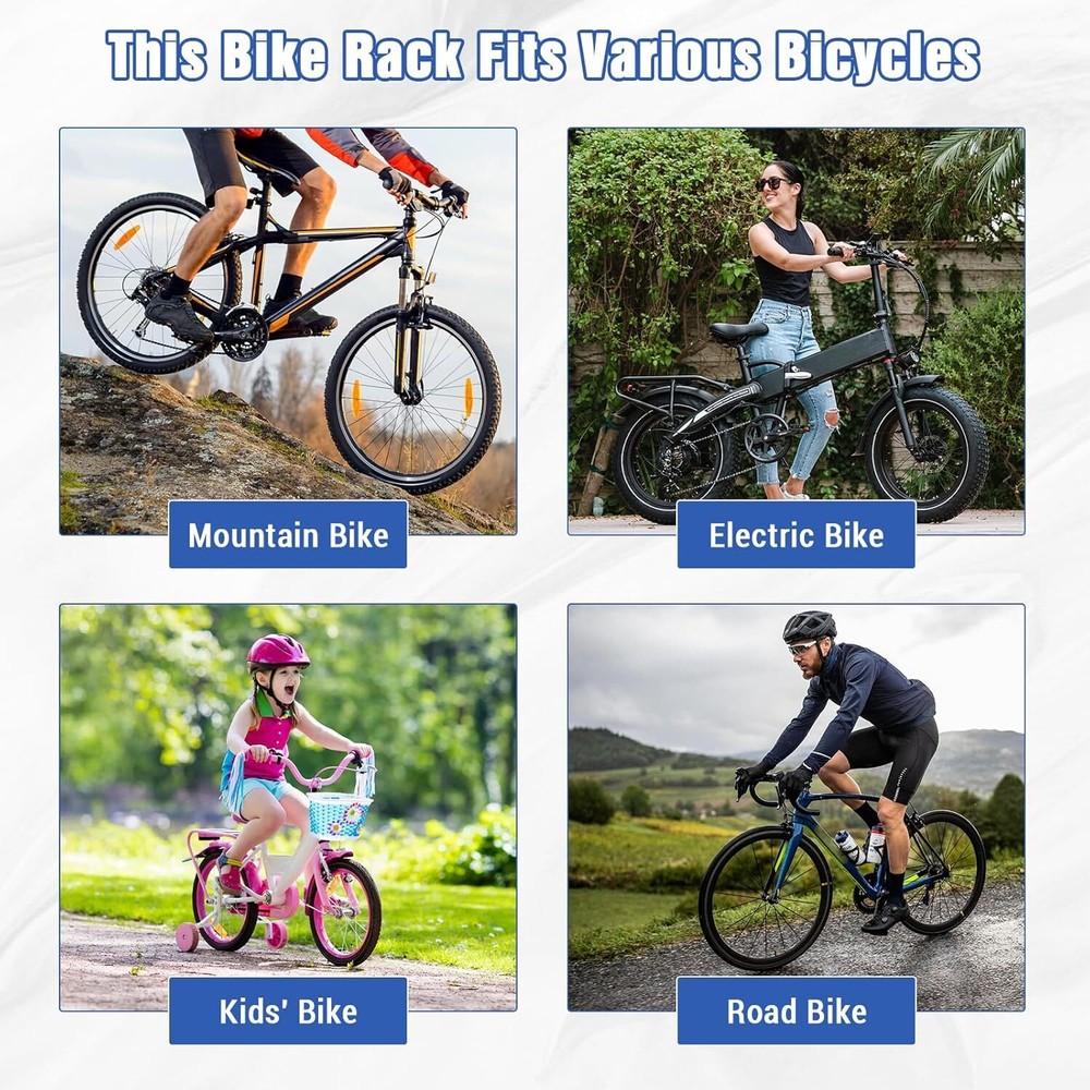 5 Bikes Vertical Rack Stand Steel Bicycle Storage Organizer Holder Adjustable