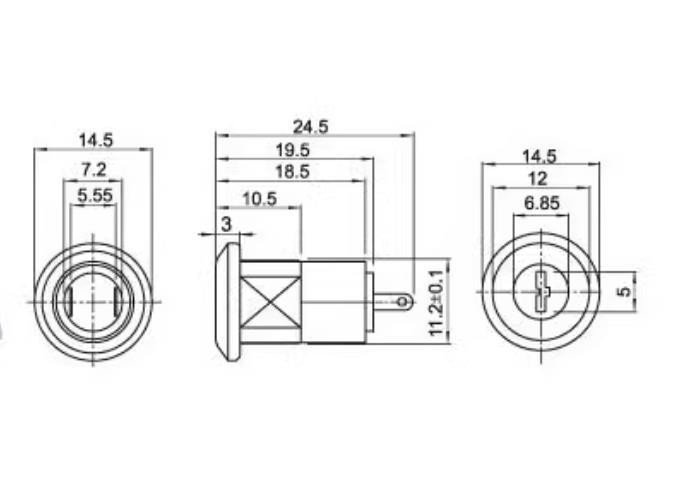 1 sets Key Switch ON/OFF Lock Switch KS-02