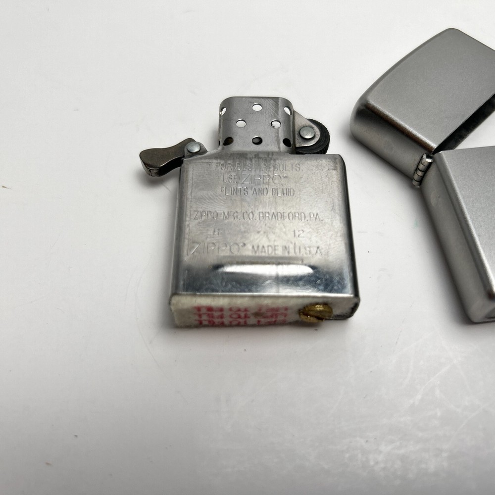 2012 Zippo Satin Brushed Chrome Lighter - Used