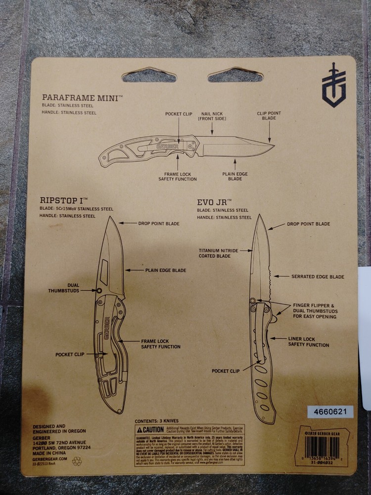 Gerber : 3-pack small EDC knives -NEW-