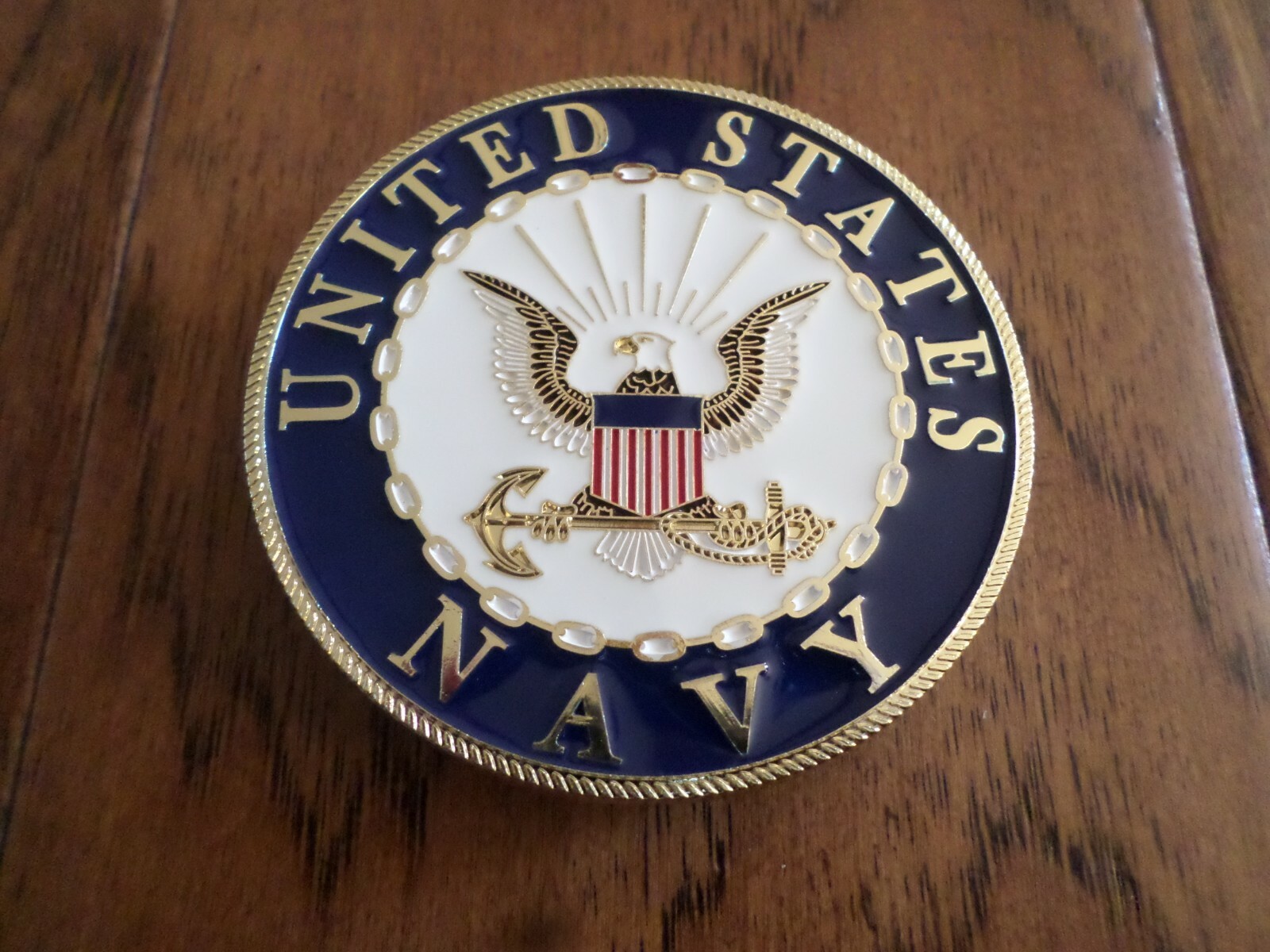 U.S NAVY AUTOMOBILE GRILL BADGE ALL WEATHER EMBLEM AUTO HOME MEDALLION