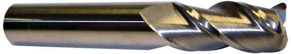 Accupro 1/2" Diam 3 Flute Single End Solid Carbide 0.03" Corner Radius End Mi...