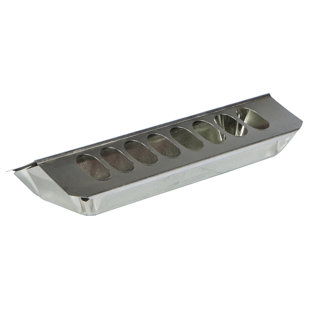 FARM-TUFF Slide Top Rectangular Galvanized Metal Poultry Feeder, 12in