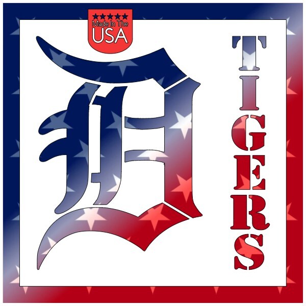 6"x6" Plastic Stencil - Detroit Tigers (MCA64)*****