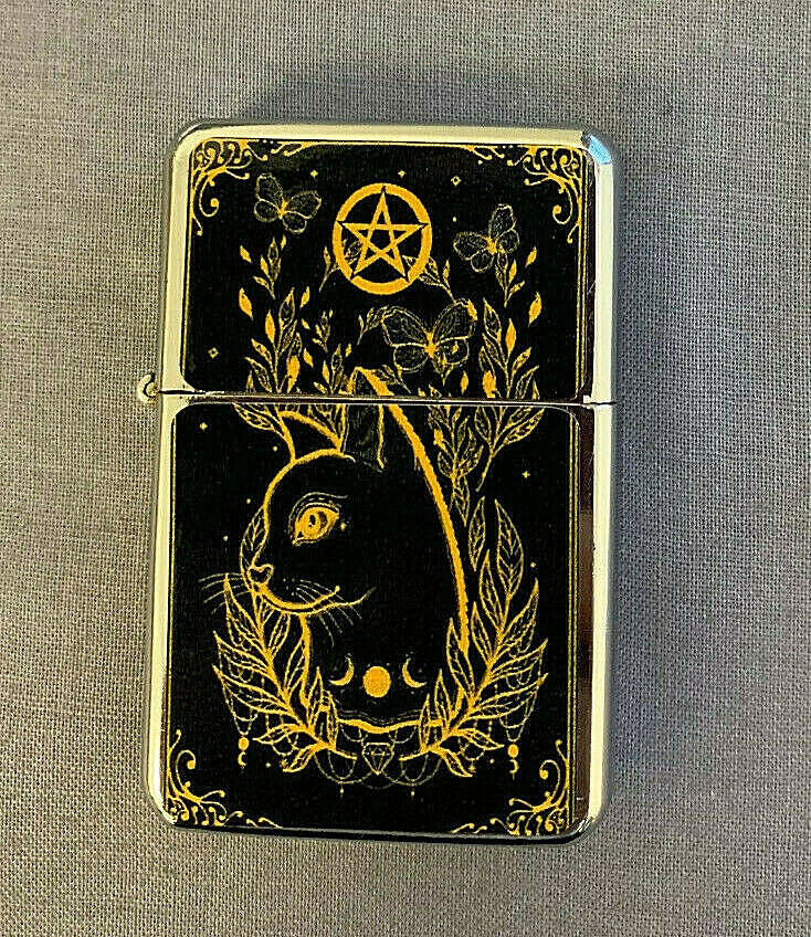 Halloween Witchcraft Pattern D2 Flip Top Oil Lighter Windproof