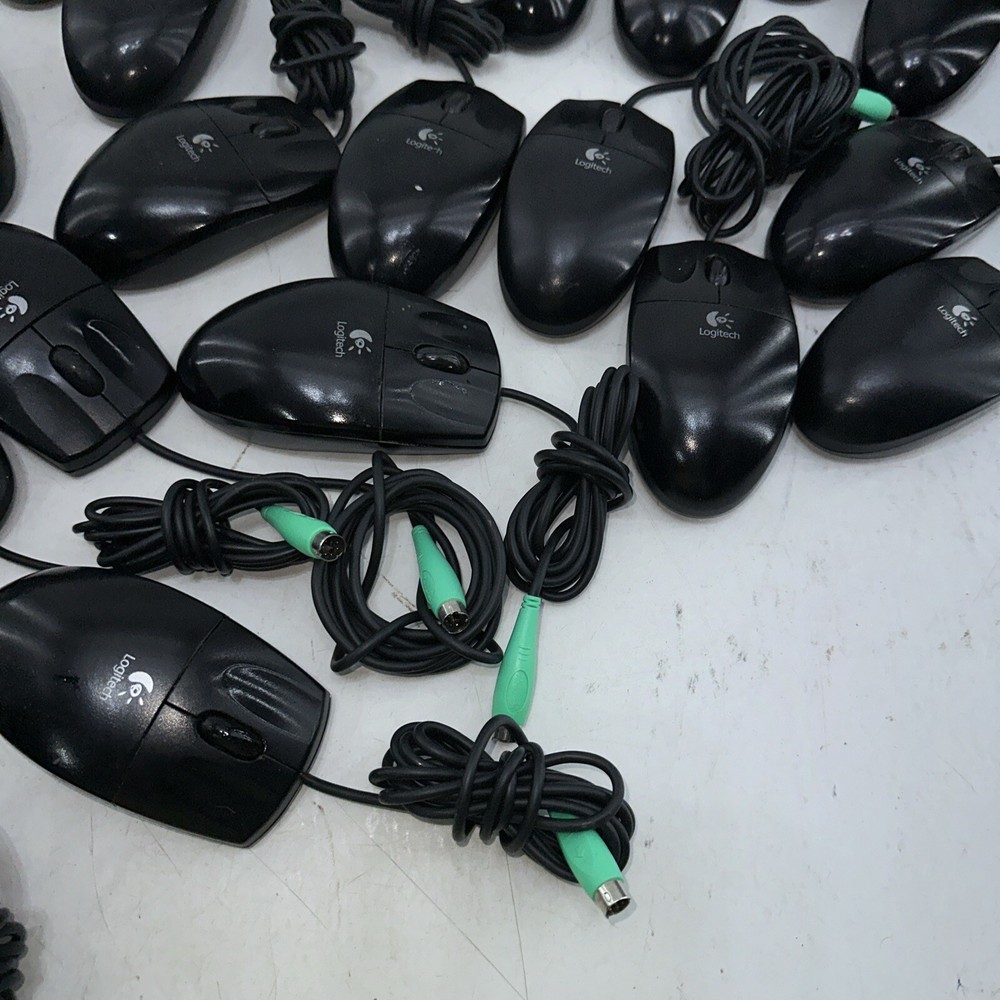 Lot of 32 Logitech M-SBF90 PS/2 Wired Optical Mouse