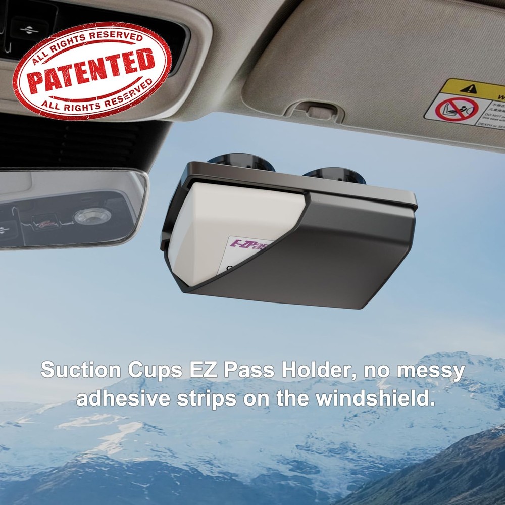 Windshield EZ Pass Holder with Strong Suction Cups – 2Pack Toll Transponder
