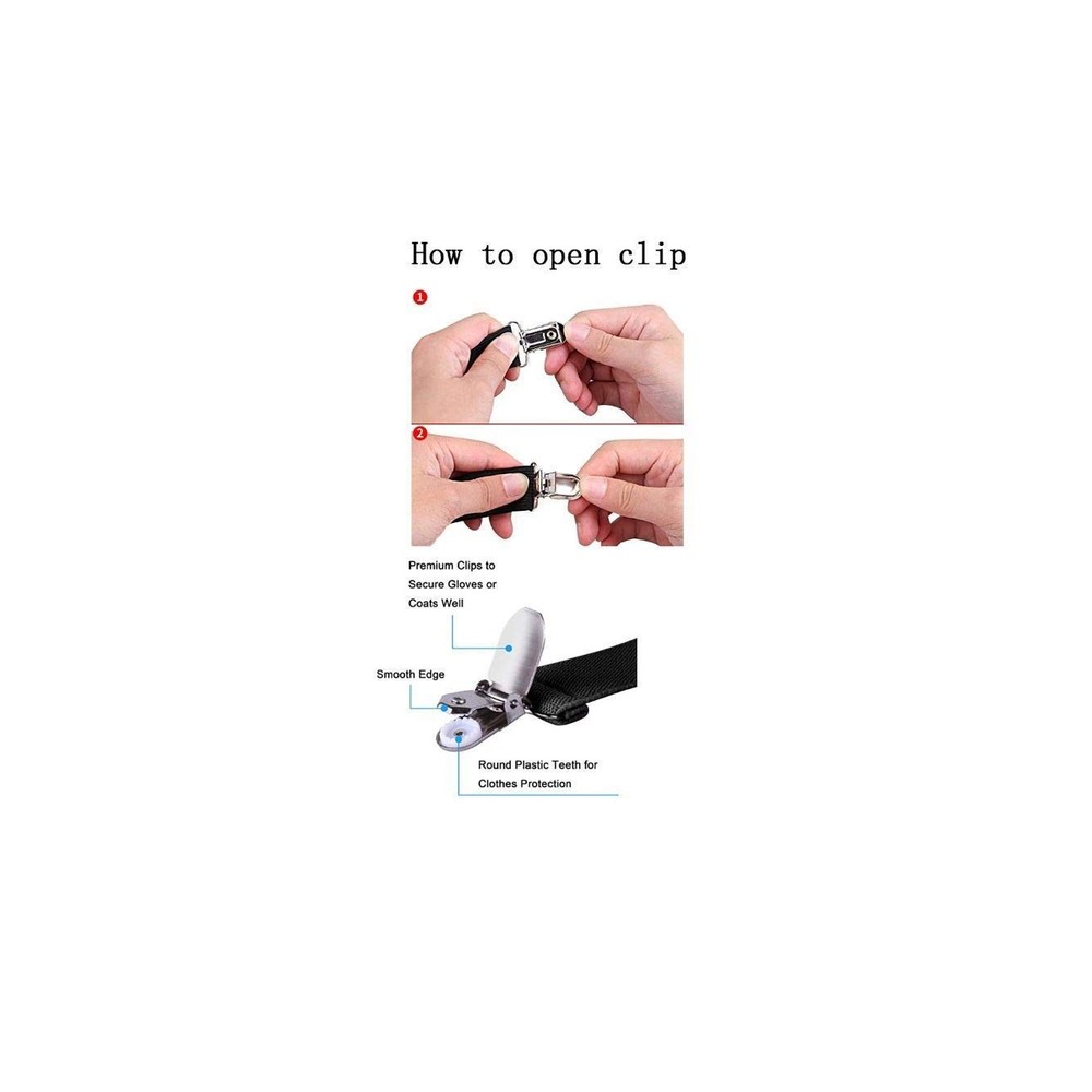 WILLWIN Multifunction Elastic Stocking Clips Suspenders One Size, Black
