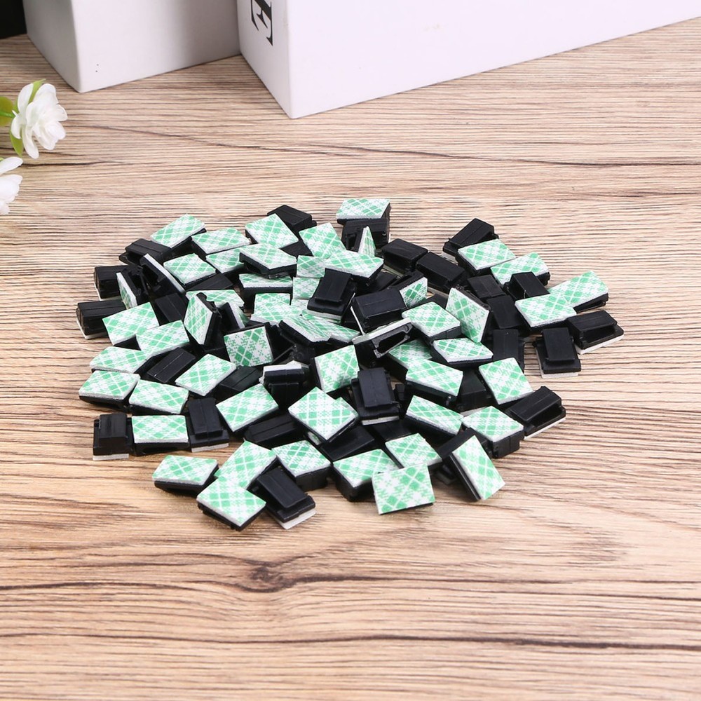 Cable Tie Holders 100pcs Black Clips for Organization