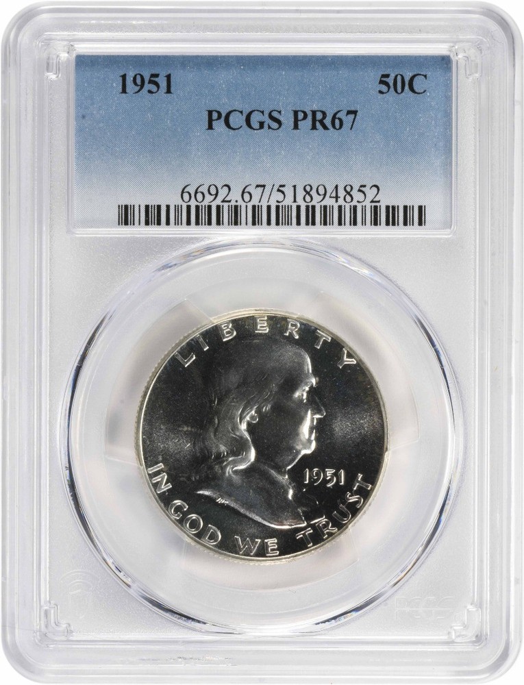 1951 Franklin Silver Half Dollar PR67 PCGS