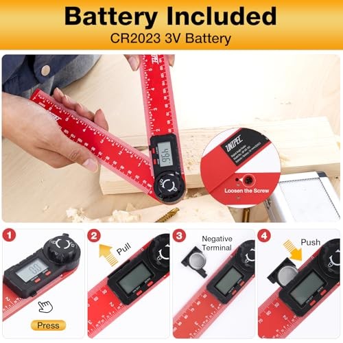Digital Angle Finder Protractor, 7" / 200 mm Angle Measuring Tool Enhanced ABS