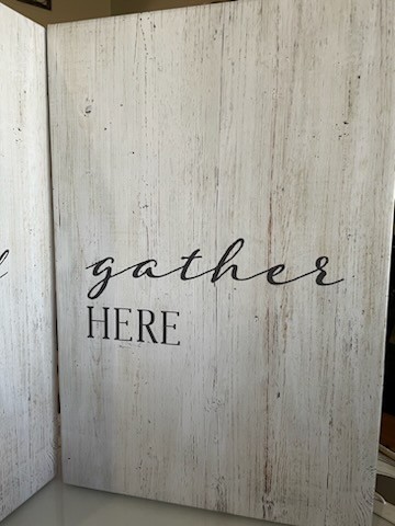 Grateful Hearts Gather Here Signs