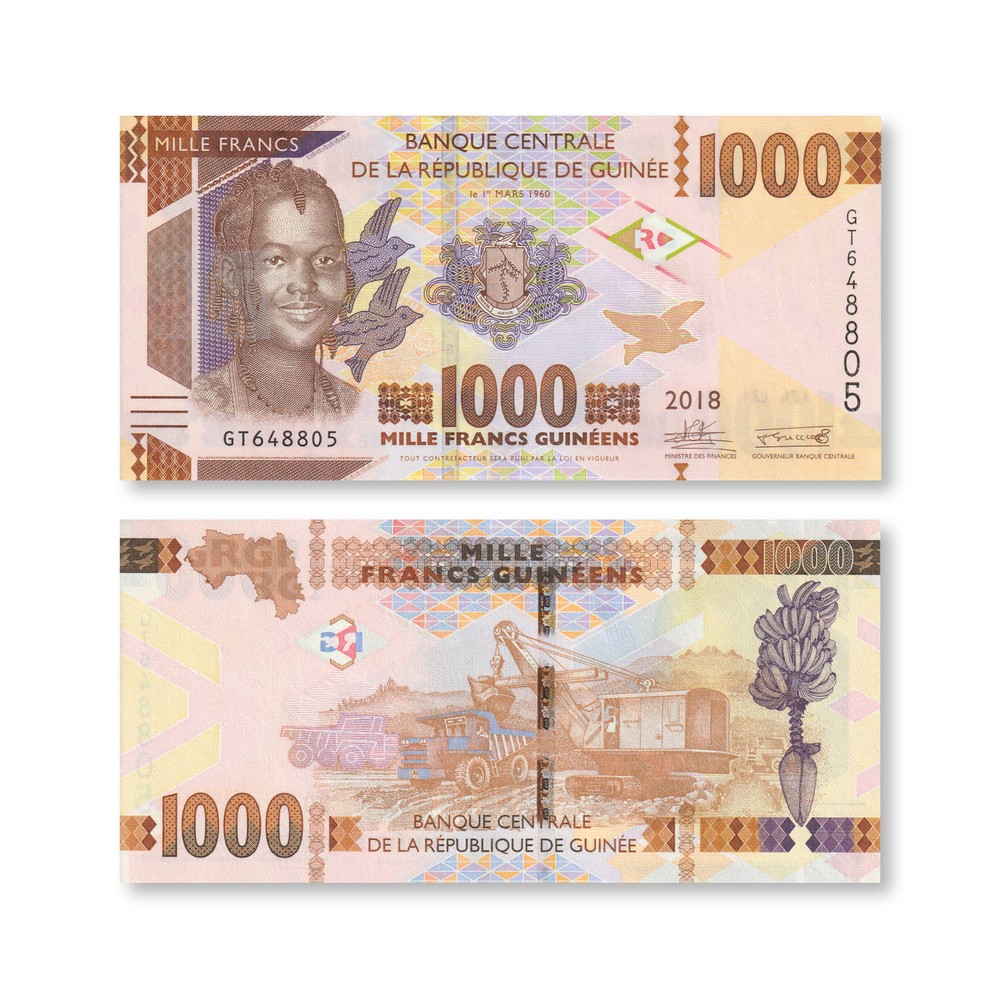 Guinea 1000 Francs, 2018, B339c, P48, UNC
