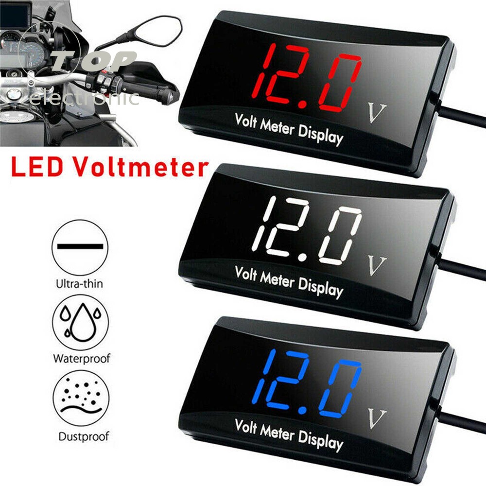 Car Motorcycle 12V Digital LED Display Voltmeter Voltage Gauge Panel Meter NEW