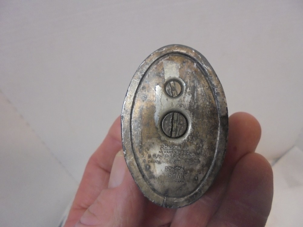 metal table top cigarette lighter ronson crown silver plated retro decor