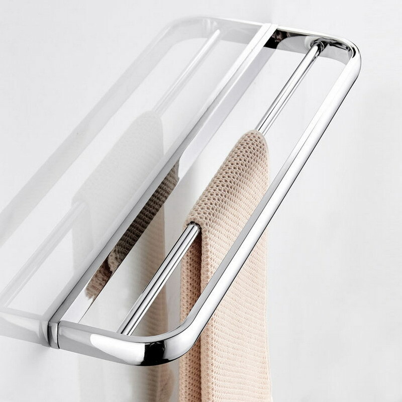 Polished Chrome Brass Wall Mounted Bathroom Accessories Bath Hardware Set