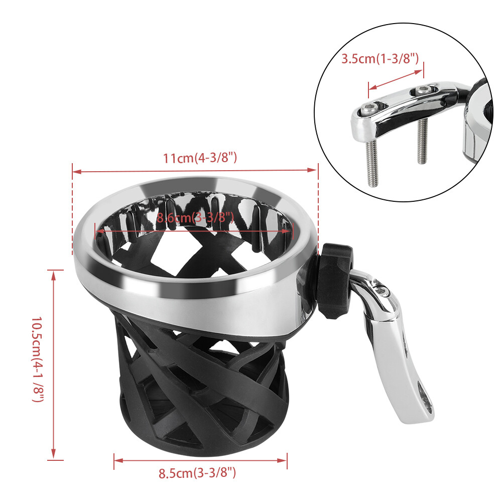 For Harley Motorcycle Electra Glide Handlebar Cup Holder Drink Mesh Basket Mount