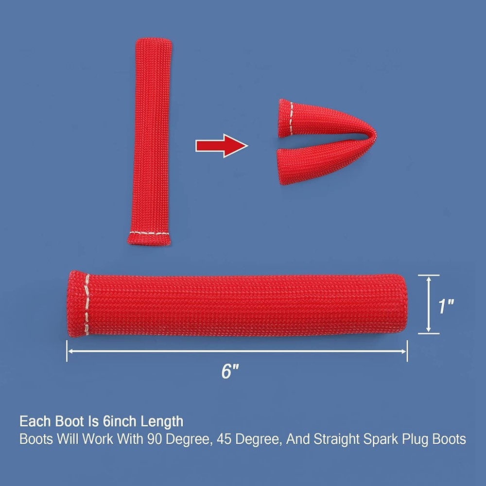 8 Spark Plug Boot Protector 2500° Spark Plug Heat Sleeve Wire Covers Header Boot