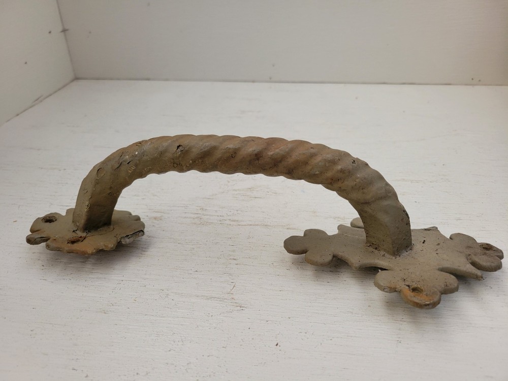 Vintage Gothic Craftsman Cast Iron Door Pull Handle Decorative