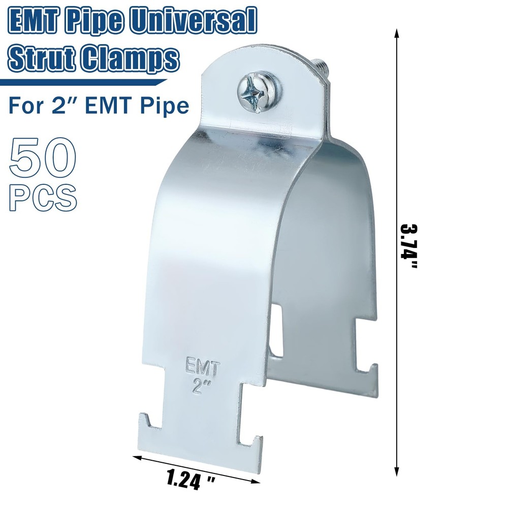 Emt Pipe Universal Strut Clamps Strut Channel Accessory Electro Galvanized Co...