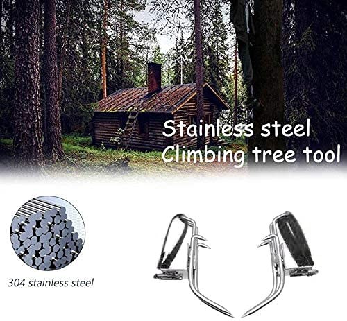 Tree Climbing Tool Stainless Spikes Non-Slip Shoes (Silver)