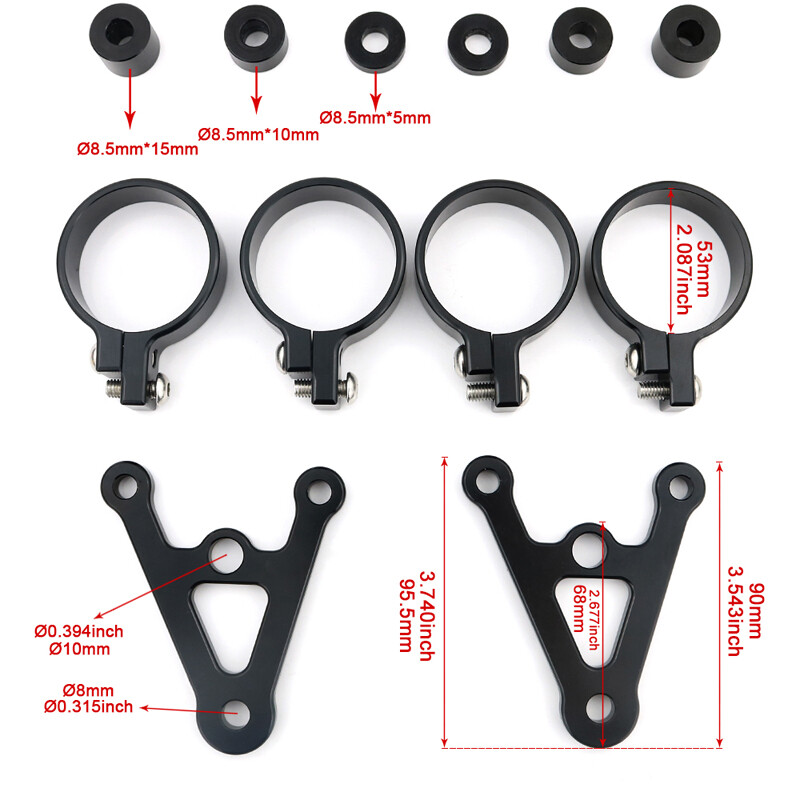 Fit For 53mm Motorcycle Front Fork Tubes LED Headlight Front Fork Holder Brack