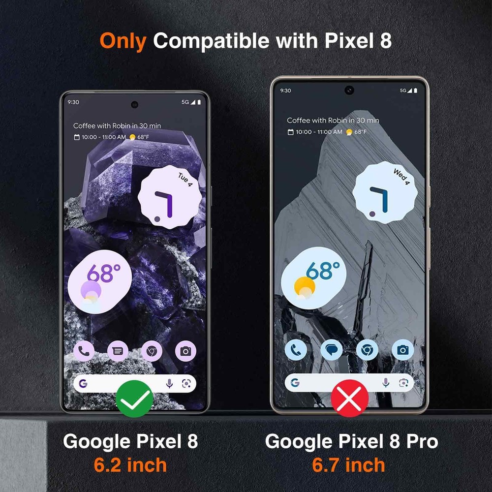 LK 2 Pack for Google Pixel 8 Screen Protector 8, Transparent