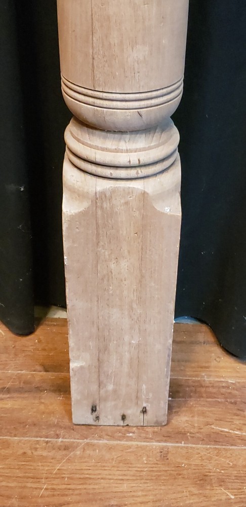 Newly Stripped Ornate Solid Oak Newel Post 53" x 5 1/2" GA9680