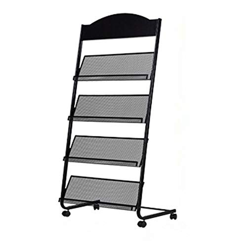 Iron Simple Floor-Standing Magazine Display Rack - Black