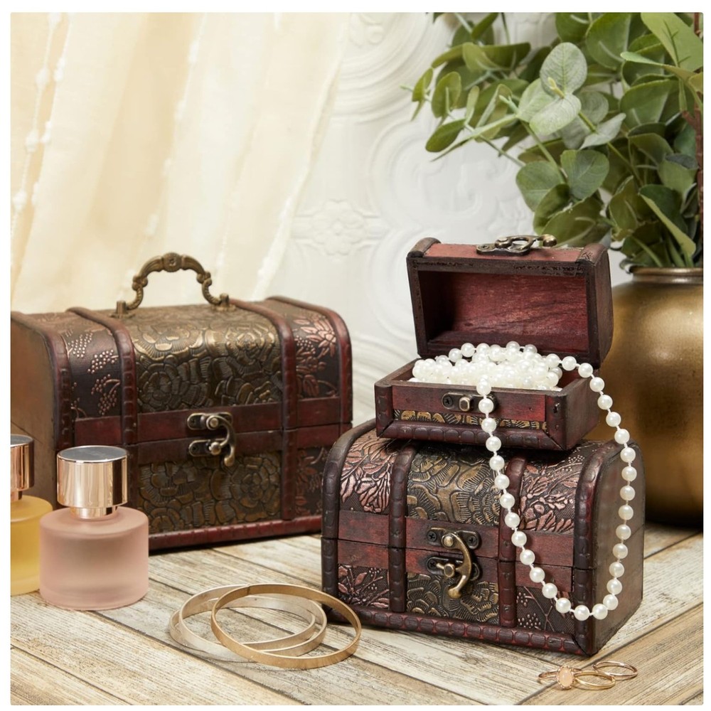 Antique Decorative Storage Boxes - Set of 3 Nesting Boxes