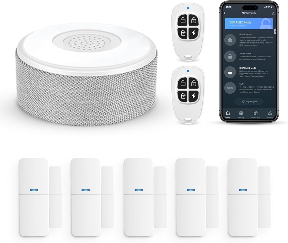 8pcs Smart WiFi Home Alarm System Residential Wireless Security Control Sensor