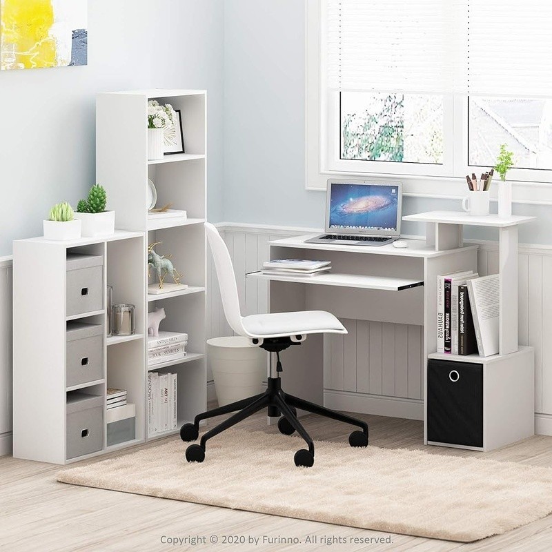 Modern 5 Cube Bookshelf Sturdy Engineered Wood Storage Unit Home Office New